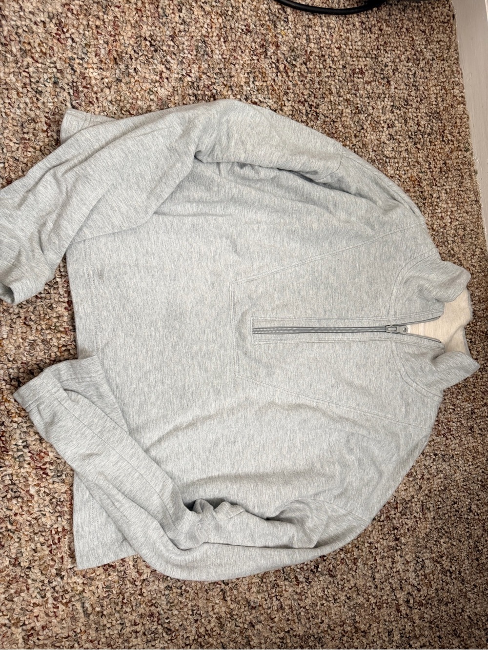 aerie Light Gray Quarter-Zip Pullover